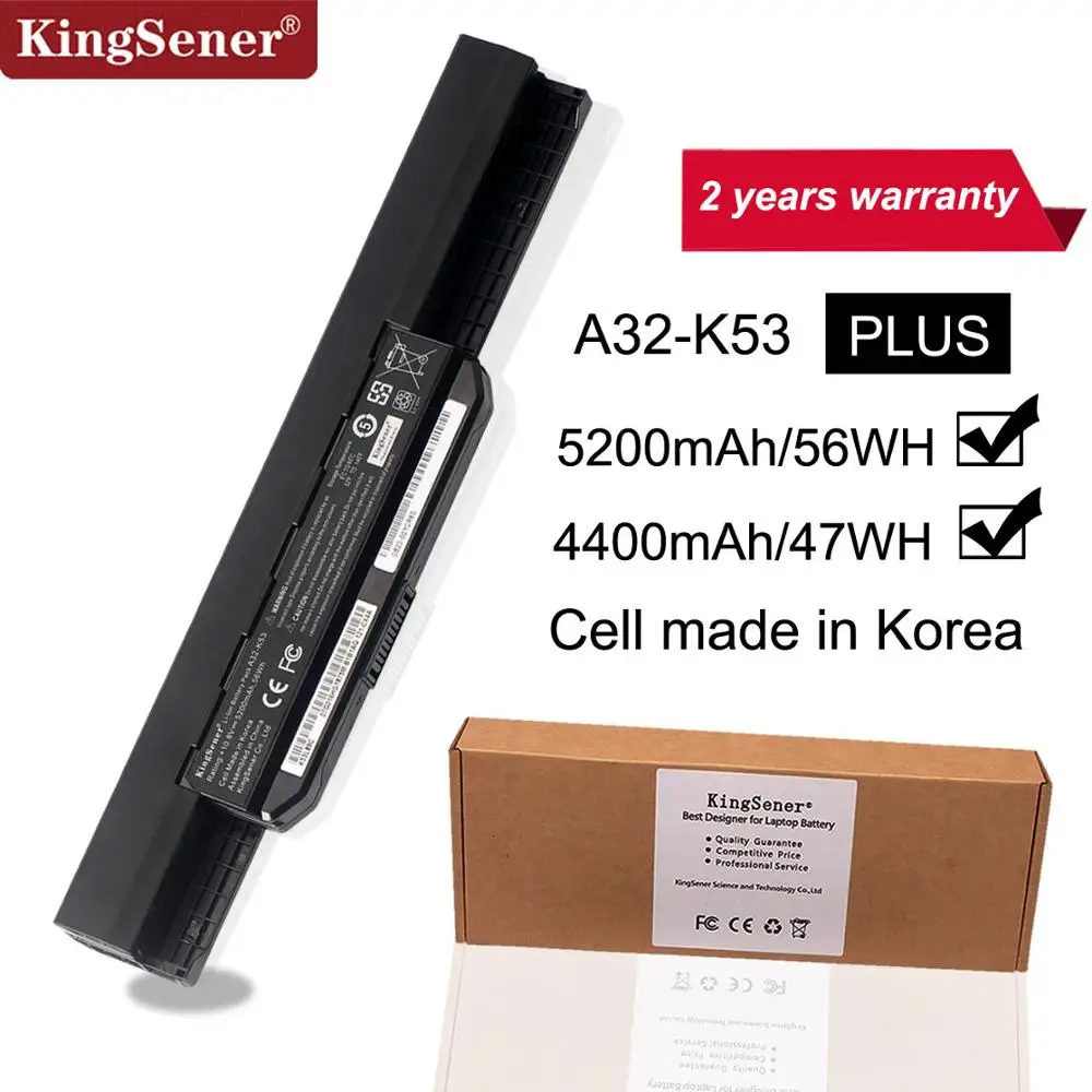 Корея сотовый KingSener A32-K53 Батарея для ASUS K43 K43E K43J K43S K43SV K53 K53E K53F K53J K53S K53SV A43 A53S A53SV 5200 мА-ч