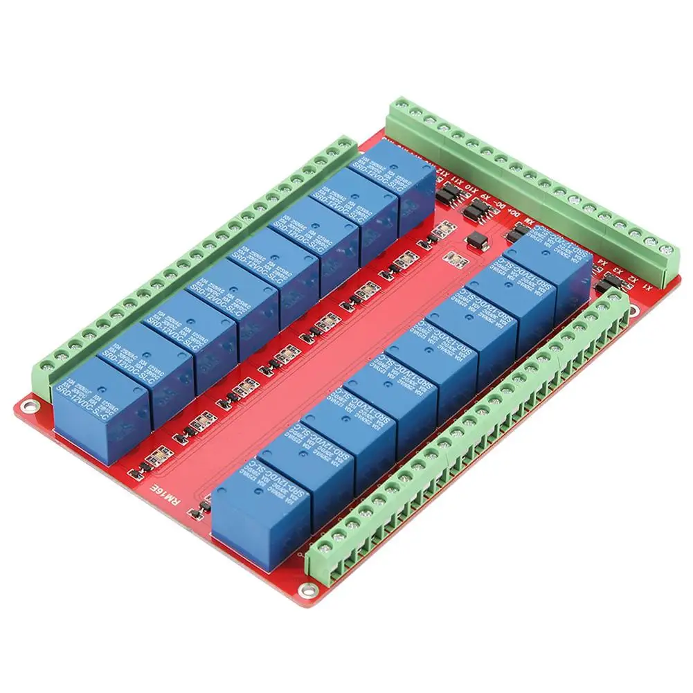 

solid state relay Isolated Type 16 Channel Relay Module Interface Board High/Low Level Trigger DC 5/12/24V ethernet relay