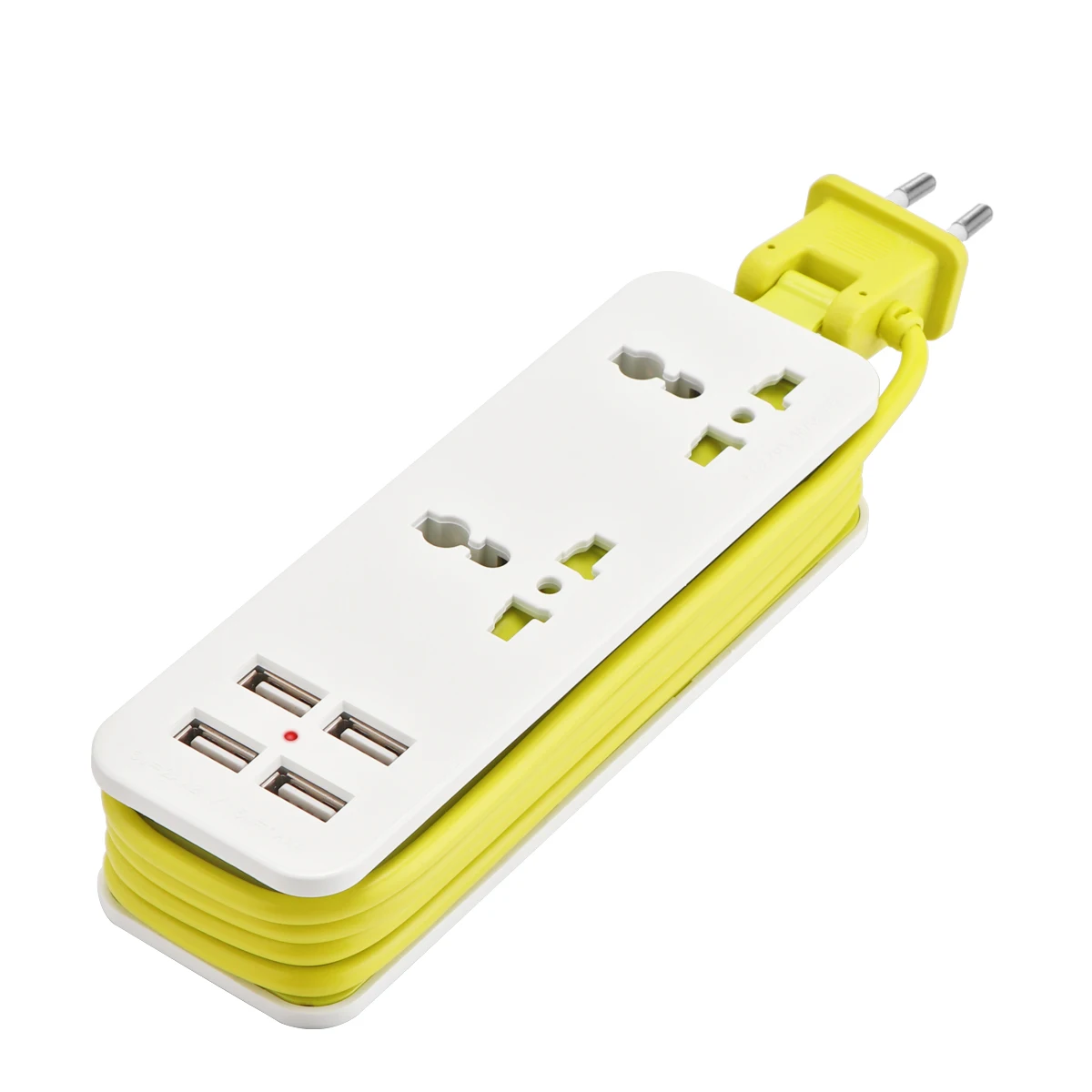 

4 USB Ports 2 AC Outlets Power Strip Wall Charger Extension Socket For Phone Tablet ~220V Input EU Plug