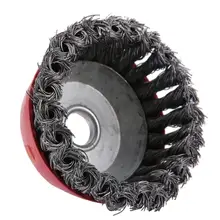 Топ 100*16 мм стальная щетка полировальная щетка стальная Проволока Колесо чашка щетка полировка для шлифовального станка роторный инструмент