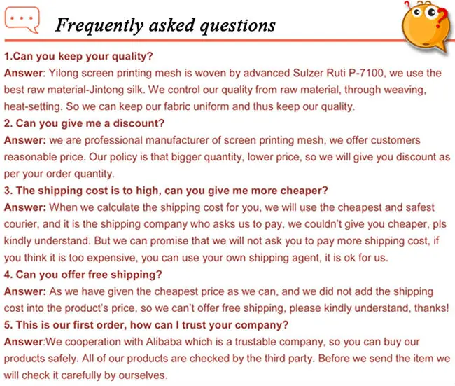 FAQ-Polyester screen printing mesh