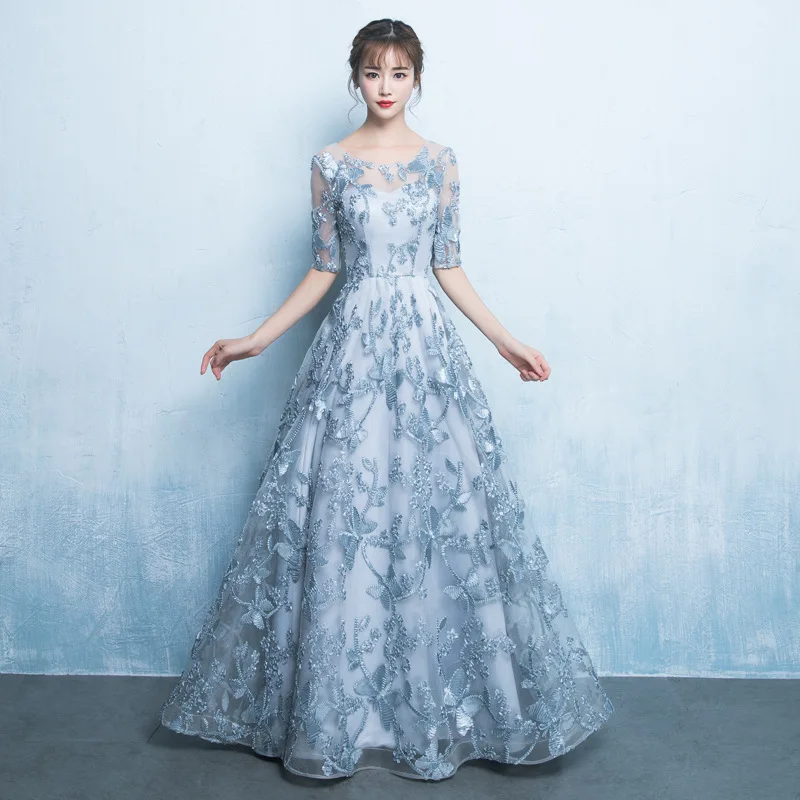 

Lace Embroidery Dress Long Host Sommerkleid Party Birthday Dames Jurken Haute Couture Noble Elegant Gown Solo Costume A194