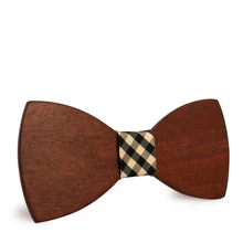 Деревянный галстук-воротник цветок европейский и американский деловой галстук-бабочка Темный сделанный вручную из массива дерева галстук-бабочка