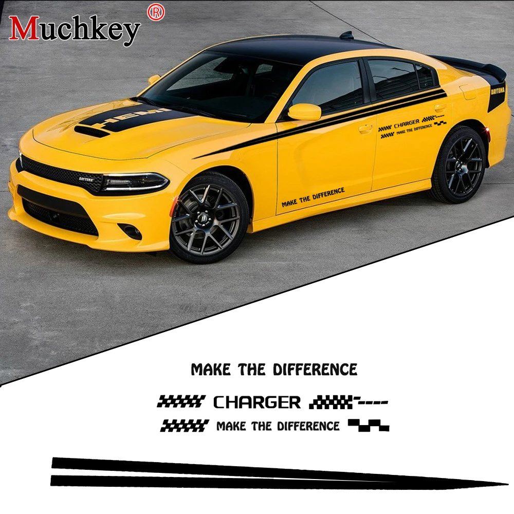 

Auto Part Custom Car Decals for Dodge Charger Car Side Body Decal Pickup Truck Decals DIY Car Decoration Sticker 280cm