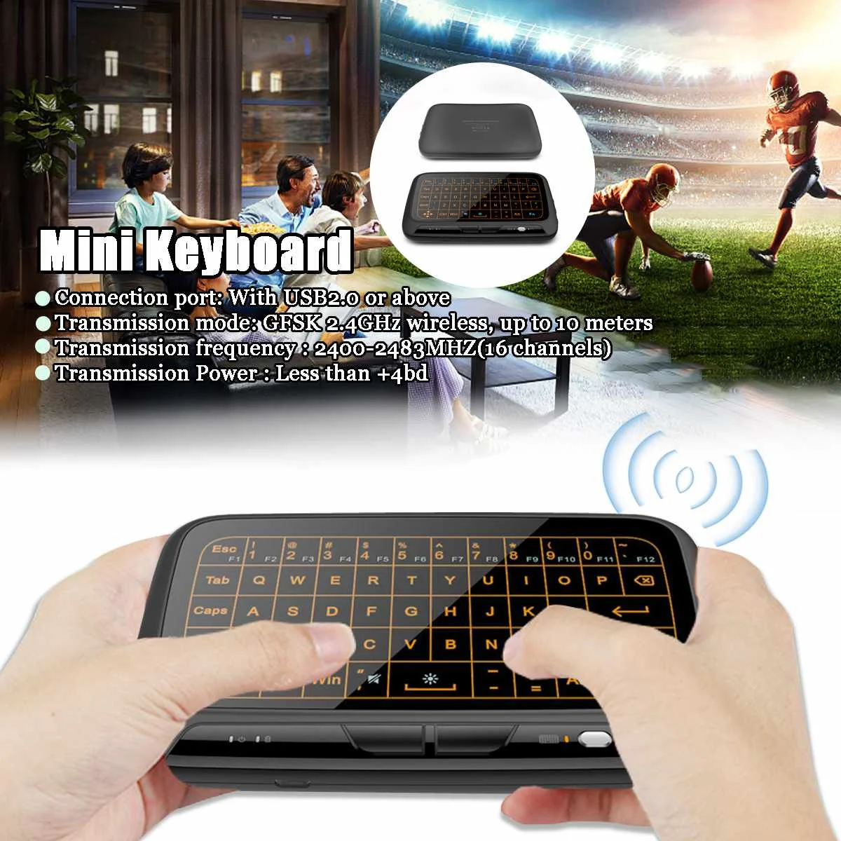 

LEORY H18+2.4Ghz Backlit Mini Wireless Keyboard Airmouse Full Screen No Alphabet Mouse Remote Control for PC Android Tv Box