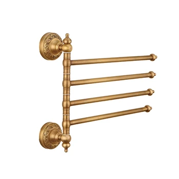 

1 pc Copper Towel Rack Antique Brass Rotatable Retro Towel Holder Bathroom Shelf Bathroom Supplies Towel Bar for Hotels Home