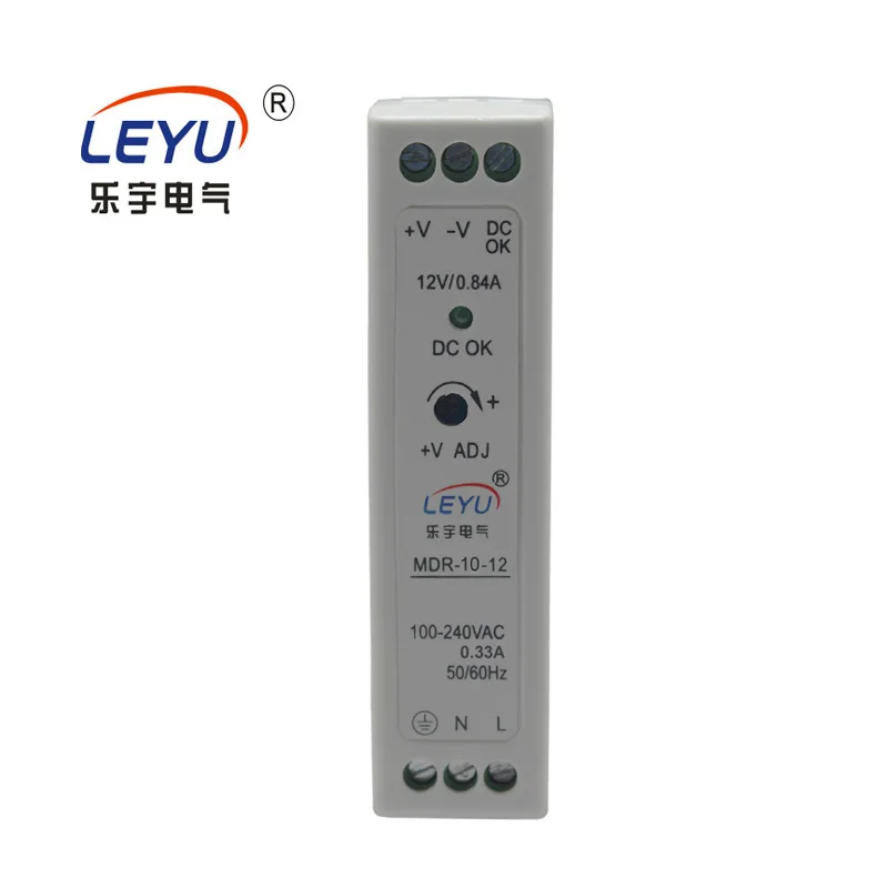

CE authentication low price home use Leyu MDR-10-12 din rail power good quality 0.84A 12v 2 years warranty switching power
