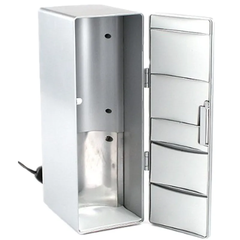 Портативный мини-холодильник USB автомобиль ноутбук морозильник теплее двойного назначения холодильник со светодиодный подсветкой