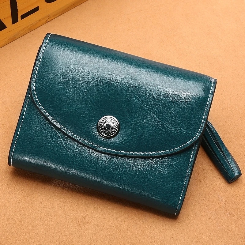 

Wallet Female Short Student Korean Version Leather Multi-Function Wallet Wallet Folding Women's Small Purse