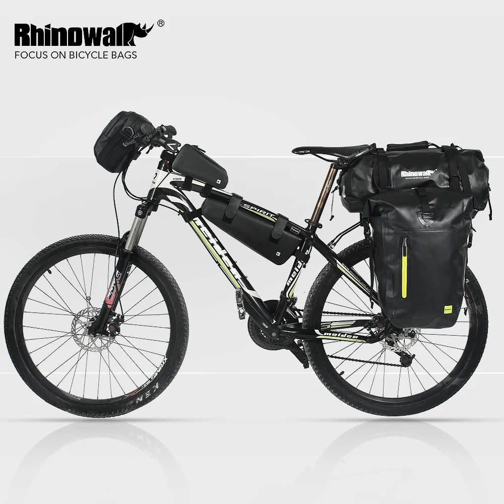 Top RHINOWALK MTB Road Bike Bicycle Rear Rack Pannier Bag Waterproof 25L Cycling Rear Seat Bag Shoulder Bag Bike Accessories 5