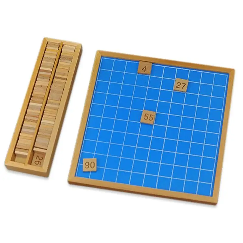 

Montessori Mathematics Educational Wooden Teaching Toys 1-100 Number Table