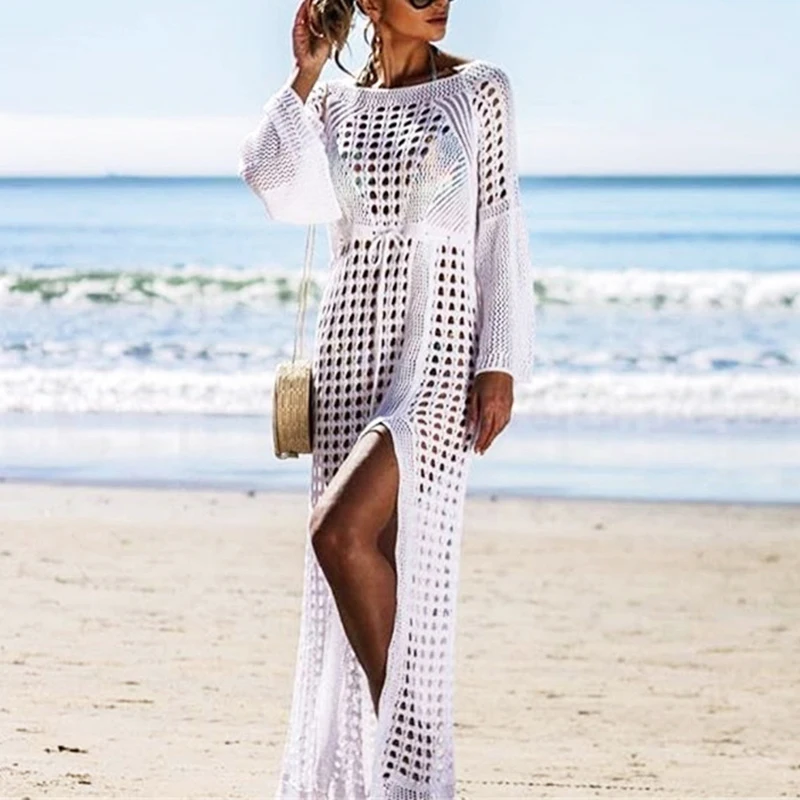 

Women Bikini Cover Up Beach Dress Crochet Knitted Summer Swimsuit See-through