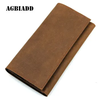 

Business Genuine Cow Leather Men Wallets 2017 Vintage Credit Card Holder Purse Bag Male Clutch Handy Bag Billetera Hombre 291-40