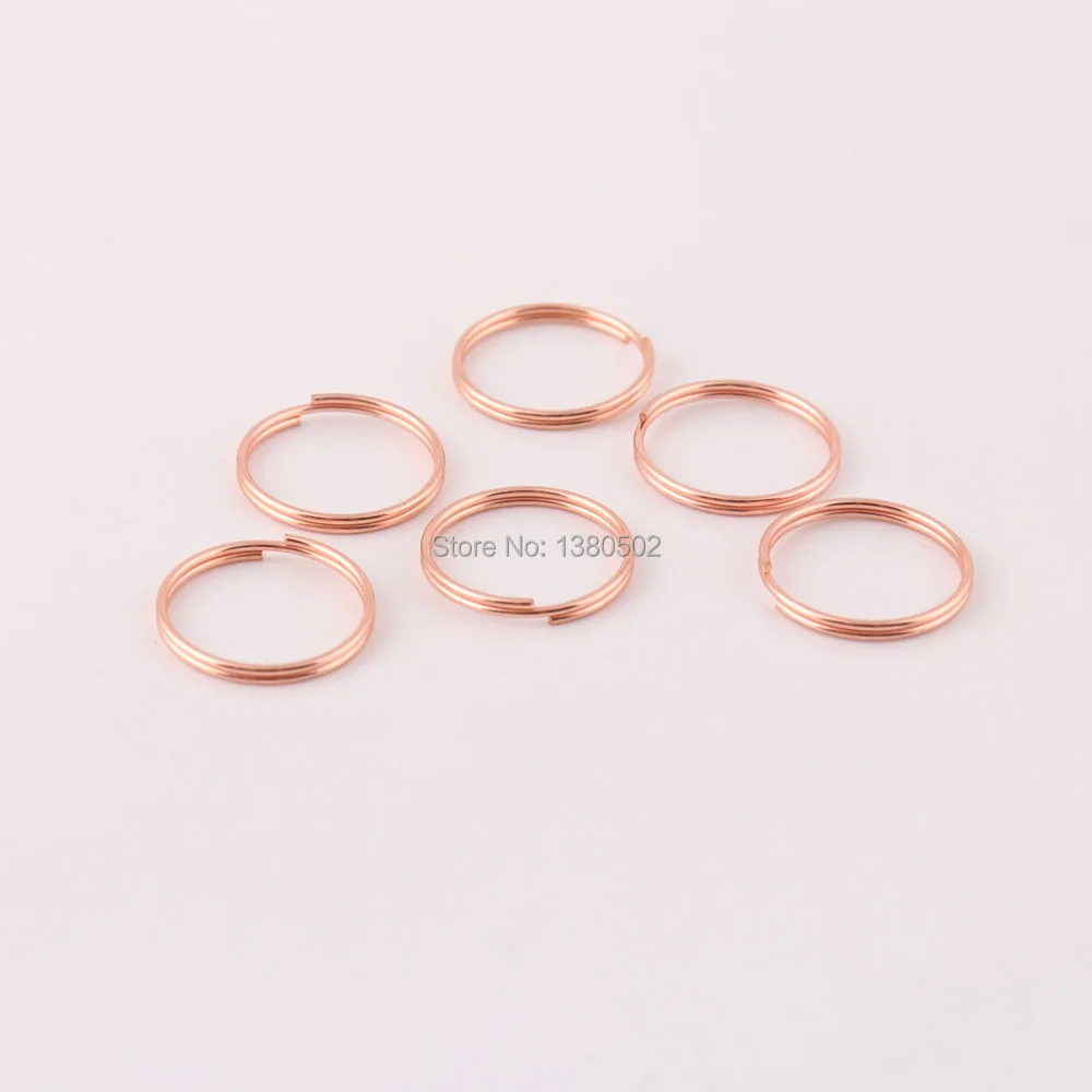 500 шт 14 мм розовое золото цвет Сплит кольцо для ключей кольцо круглой формы DIY Украшение Брелок для крючка