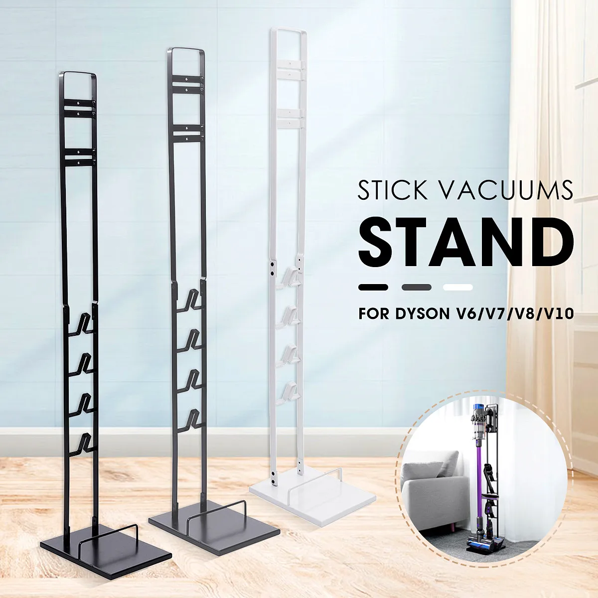 

Home Storage Rack Steel Stick Vacuum Cleaner Stand For Dyson V6 V7 V8 V10 Vacuum Cleaner Storage Accessories New Arrival 2019