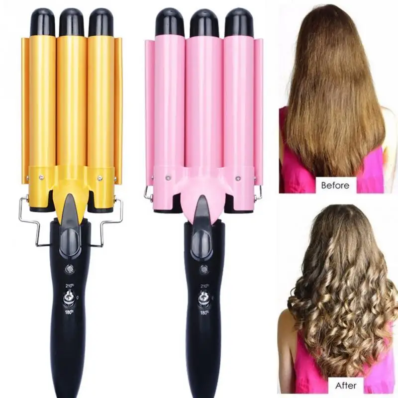 

Hair Curler Styling Tools Nip Rollers Big Wave Curling Iron Automatic 3 Barrels