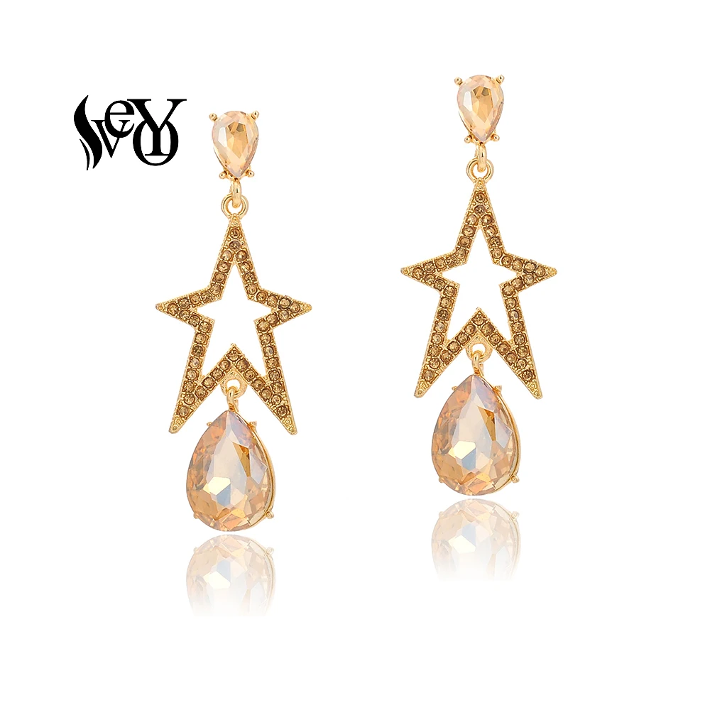 Shiny Crystal Star Moon Earrings Charming Earrings for Womenon Jewelry Brincos Shiny Crystal Star Moon Earrings Charming Earrings for Womenon Jewelry Brincos