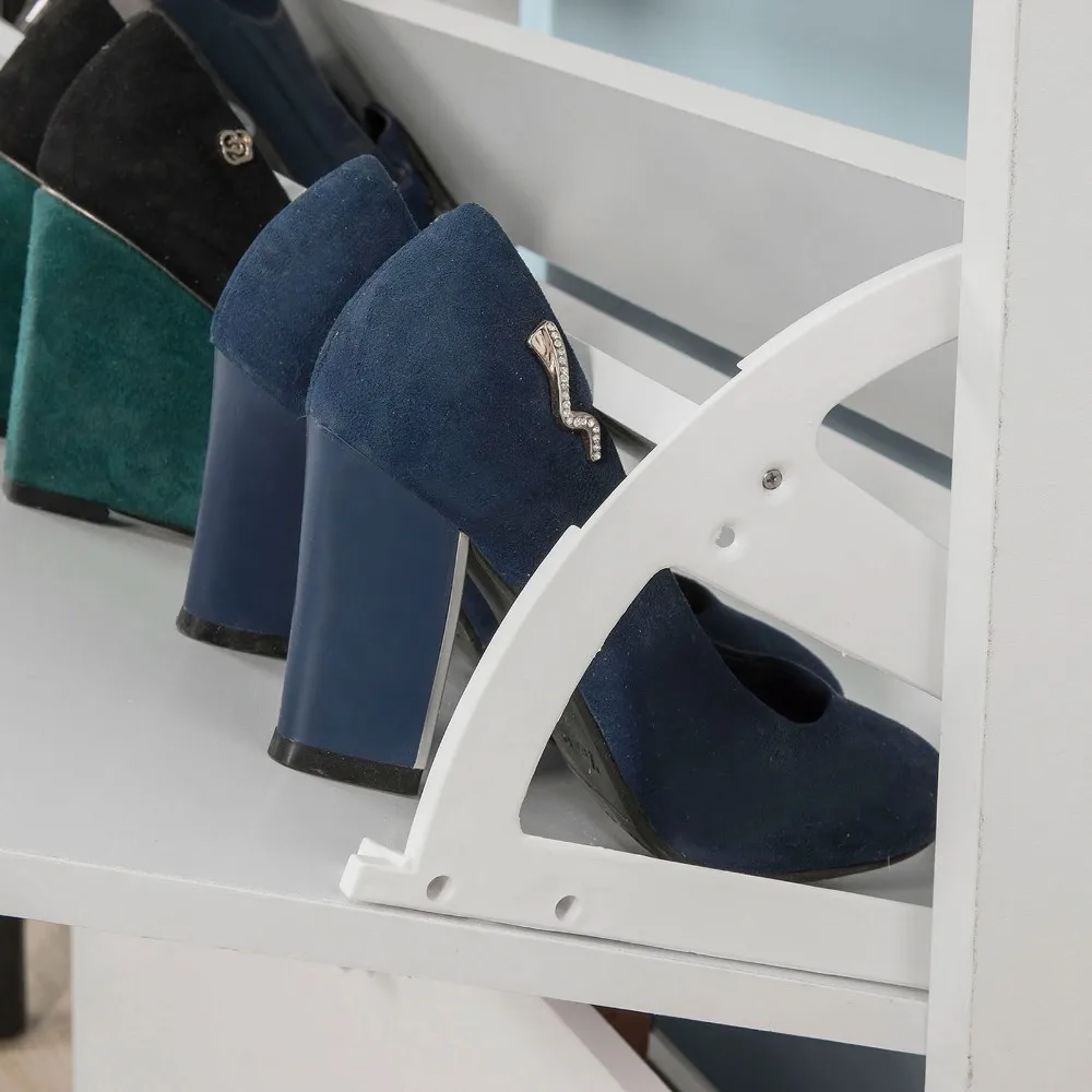 SoBuy FSR61-W, Hallway Furniture Set, Shoe Cabinet Shoe Rack Storage Cupboard with Wall Mirror