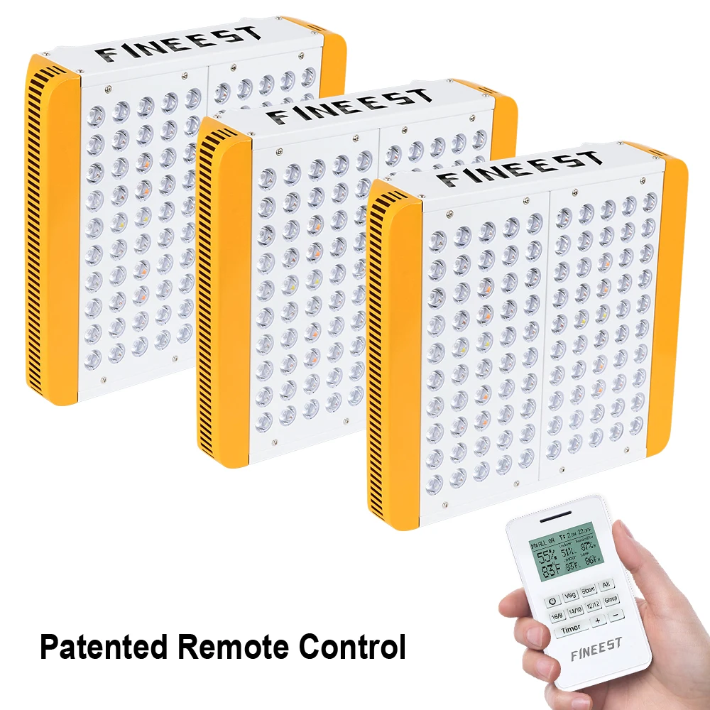 

FINEEST Led Grow Light Full Spectrum 3pcs 1000W timing function Remote Control Veg Bloom for Indoor Plants phyto lamp seedings