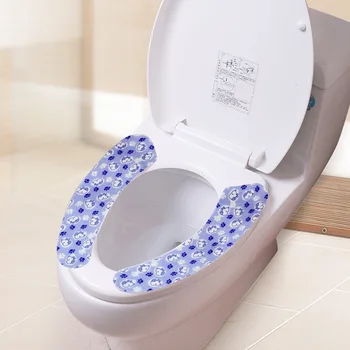

1 Pair Bathroom Closestool Seat Cover Warm Soft Non-woven Fabrics Toilet Lid Pad Home Decoration Portable Toilet Seat Cover