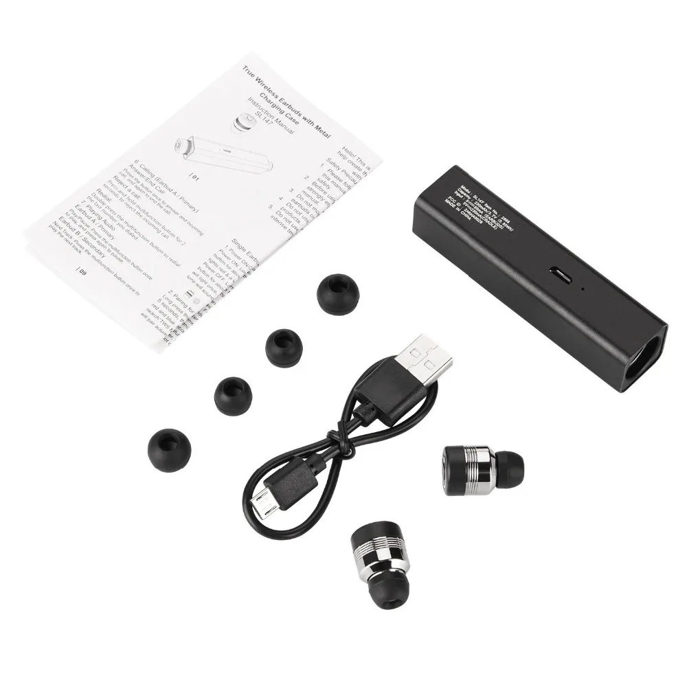 AKASO наушники вкладыши Mini True Twins беспроводные Bluetooth стерео SL147 с низким басом + 2000