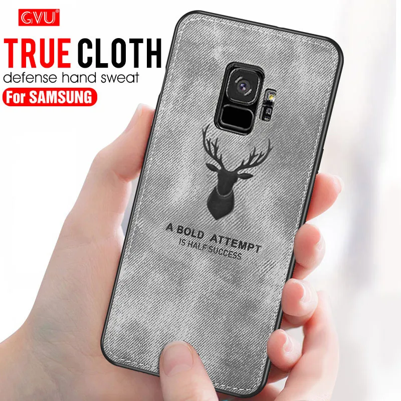 

GVU Soft Cloth Back Case Cover Bag On the For Samsung Galaxy S9 S8 Plus Full Phone Case For Samsung Note 8 9 Shockproof Case