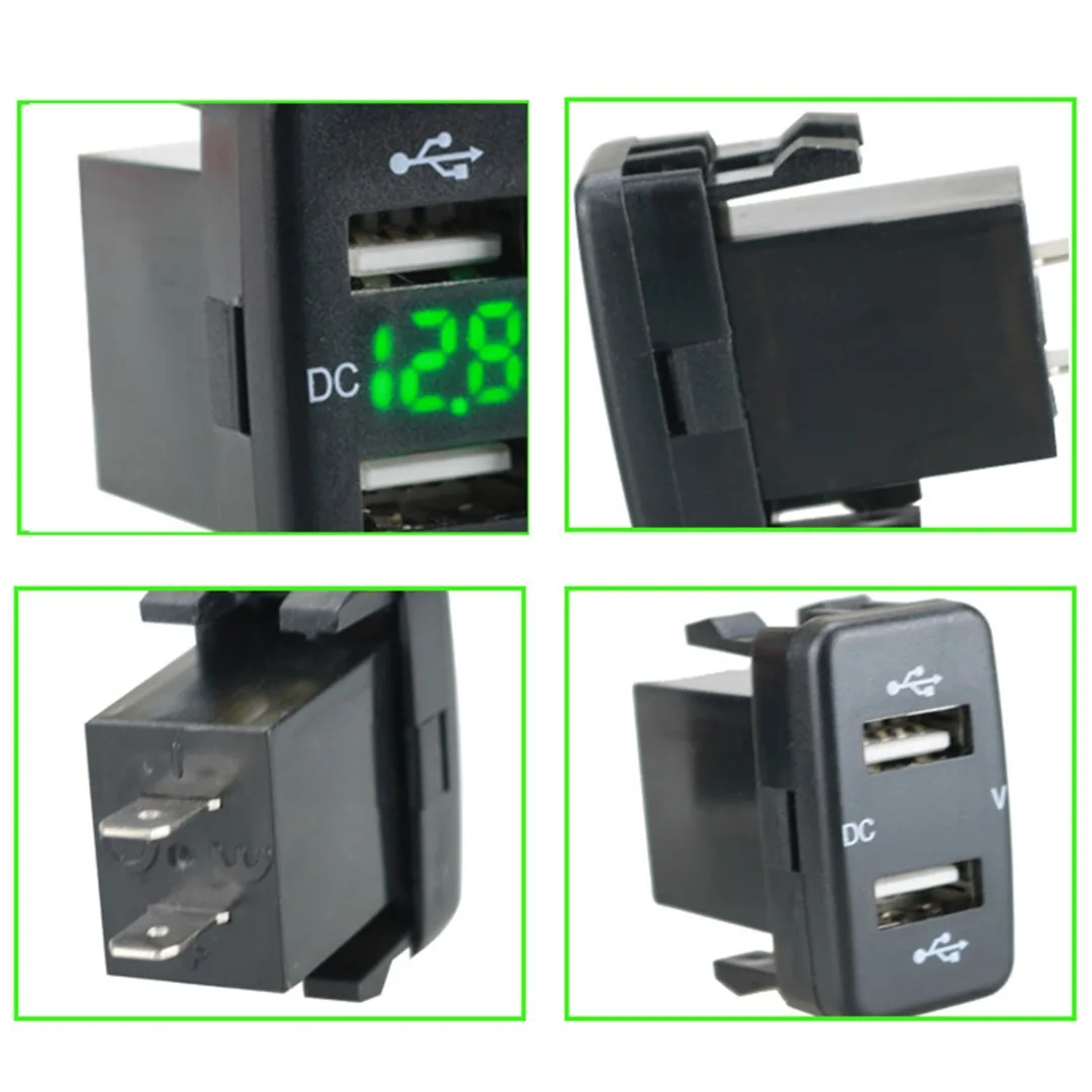 4.2A гнездо автомобильного зарядного устройства двойной USB порт зарядки вольт дисплей адаптер для Toyota двойной зарядное устройство USB розетка ... 4.2A гнездо автомобильного зарядного устройства двойной USB порт зарядки вольт дисплей адаптер для Toyota двойной зарядное устройство USB розетка ...