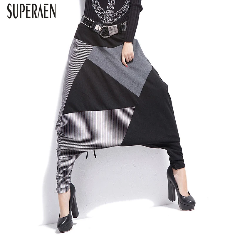 

SuperAen Europe Fashion Women Long Pants Cotton Wild Casual Striped Ladies Pants Spring New 2019 Cross Pants Female
