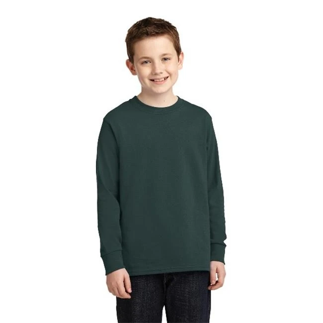 Port & Company PC54YLS Мужские Молодежные хлопковые футболки с длинным рукавом темно