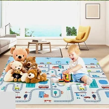 Складной детский игровой коврик для детской комнаты Xpe Puzzle Детский ковер толстый коврик для ползания 196*148 см мягкий пол развивающие игрушки
