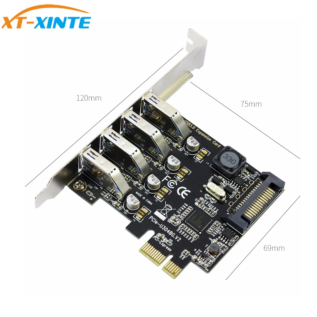 Плата расширения PCI E Express USB 3 0 с 4 портами конвертер для PCIE x1 x4 x8 x16 Windows