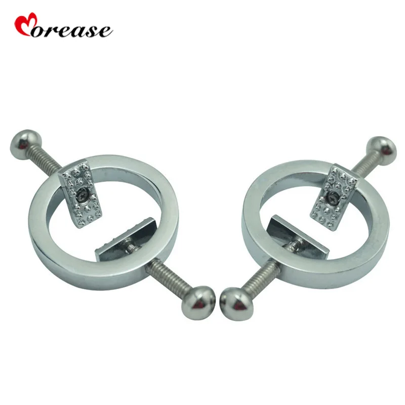 Morease 1 pair Alloy Nipple Clips BDSM Female Harness Nipple Clamps Breast Bondage Couples Adult Game