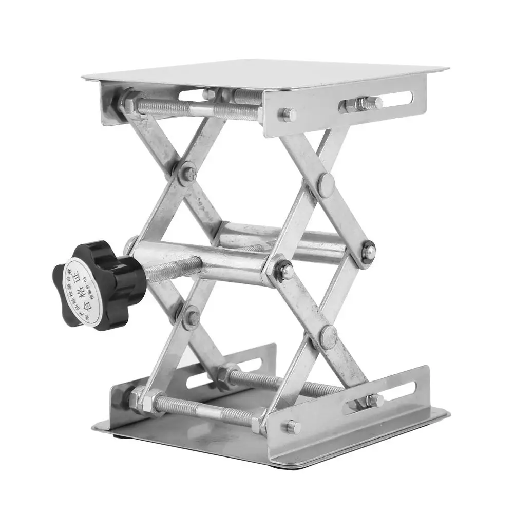  Stainless Steel Lifting Platform Laboratory Lifting Stand Scissor Rack 100 x 100mm