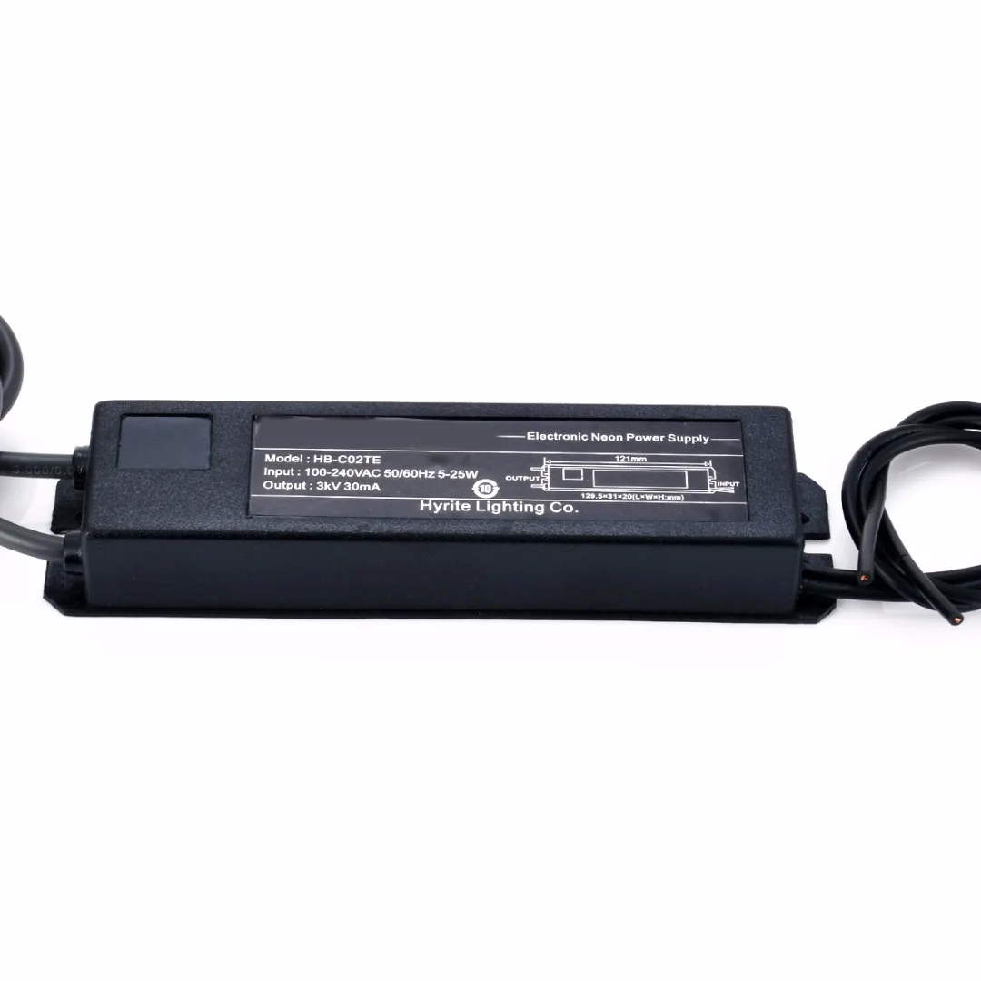Неоновый светильник электронный неоновый трансформатор источник питания с проводным кабелем HB-C02TE 3кВ 30мА 5-25 Вт Высокое качество