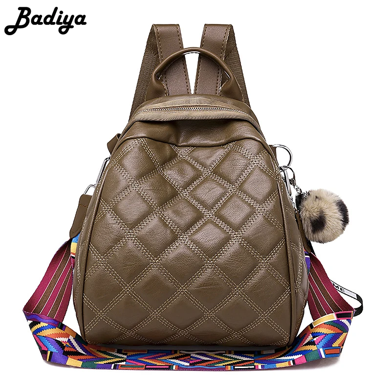 

Rhombic Solid Black Female Backpacks Pu Leather Embossing Backpack for Women Fashion Small Shoulder Bags Girls School Bag
