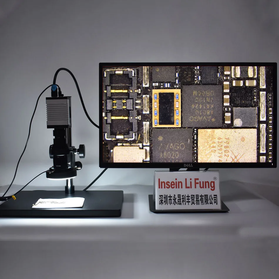 

1080P 1/2 Target Size Video Microscope Camera HDMI USB 200X Multi-function Measuring Magnifier Repair Tool Industrial Inspection