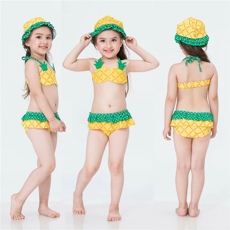 

Fashion Casual Slim Print Kids Baby Girls Pineapple Swimwear Bikini Tankini Set Swimsuit Bathing Suit Summer Clothes
