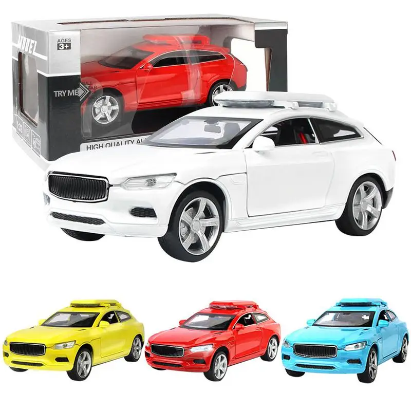 

1:32 Alloy Car Model High Simulation Sound And Light Pull Back Car Toy 4 Doors Can Open Electric Toy Car For Kids LED Lighting