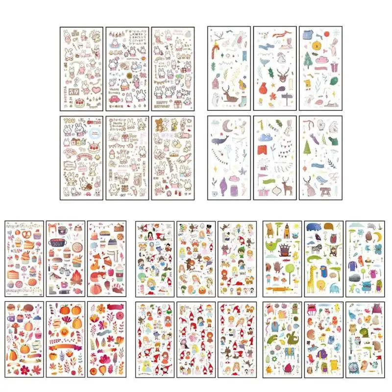 

6pcs/set Animal Pattern Kids Sticker Toys Children Cartoon Decoration DIY Diary Scrapbooking Stickers Child Flakes Stationery