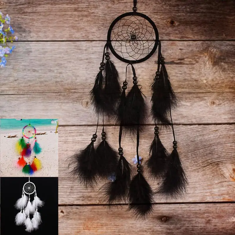 

New Wind Chimes Handmade Indian Dream Catcher Net With Feathers 55 cm Wall Hanging Dreamcatcher Craft Gift Home Decoration #BW