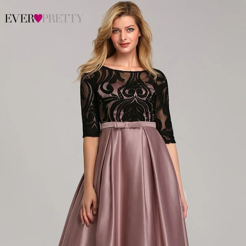 Najtaniej Kontrastowe kolorowe suknie wieczorowe Ever Pretty EP07866 2019 line O Neck imperium opaska dziecięca eleganckie seksowne sukienki na przyjęcie Robe De Soiree