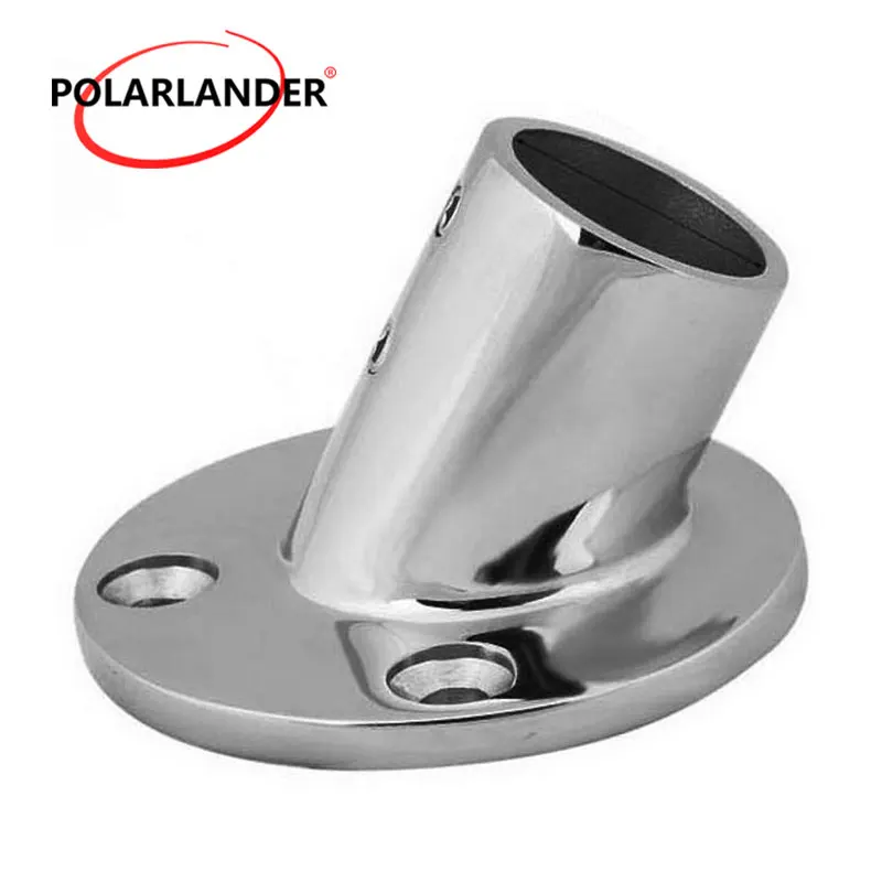 Boat Hand Rail Fittings 60 Degree 1/" Round Base Marine Stainless Steel