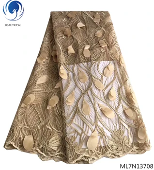 

BEAUTIFICAL net lace fabric french lace fabric 5yards embroidery lace fabric bridal high quality 2019 tulle laces ML7N137