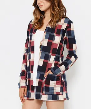 

New Brand Women long Blouses Long Sleeve Shirts Cotton Plaid Shirt Casual Female Blouse Tops Classic Plaid Cardigan plus size