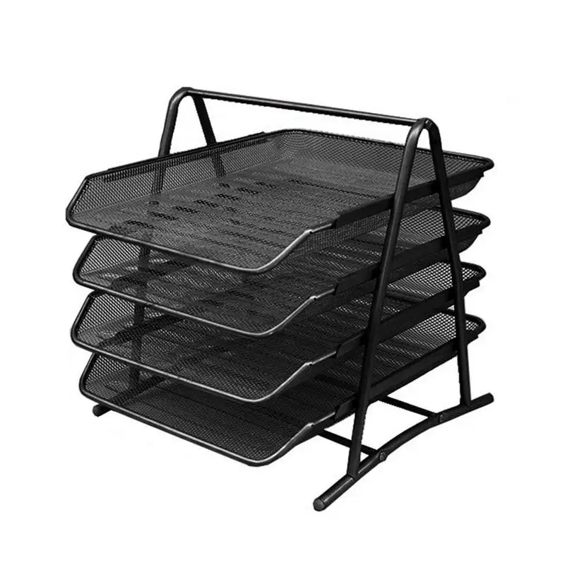

Office Supplies Multi-Layer Finishing Metal Iron Net File Tray A4 File Rack Four-Layer Pumping Data Shelf