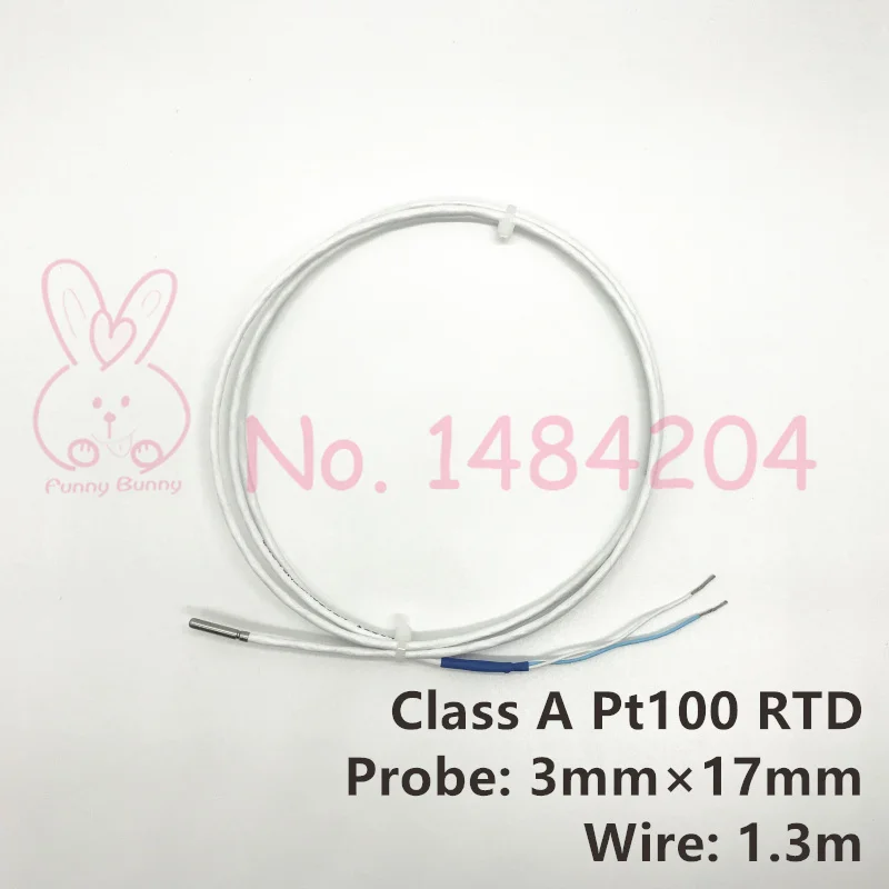 

Grade A PT100 Temperature Sensor RTD Probe 2 Core Teflon Wire 1.3m with Shielding for 3D Printer Hot End Ultimaker Up to 500C