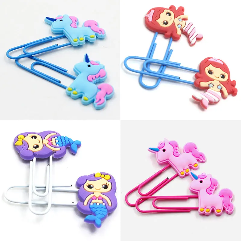 1PC Cute Unicorn Book Mark Lovely Mermaid Bookmarks Metal Paperclip For Books Kids Girls Gift School Supplies Novelty Stationery |