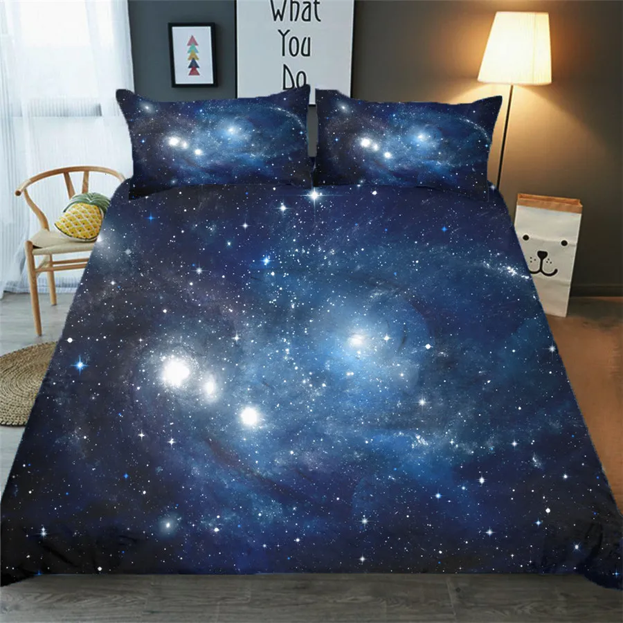 

Bedding Set 3D Printed Duvet Cover Bed Set Galaxy Starry Sky Home Textiles for Adults Bedclothes with Pillowcase #XK13