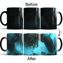 The Call of Cthulhu Magic Mugs H.p.lovecraft Cup Heat Color Changing Ceramic Milk Coffee Tea Mugs Hot Cold Heat Sensitive Mug baldr earth mark cup tetris the heat change thermal color mugs