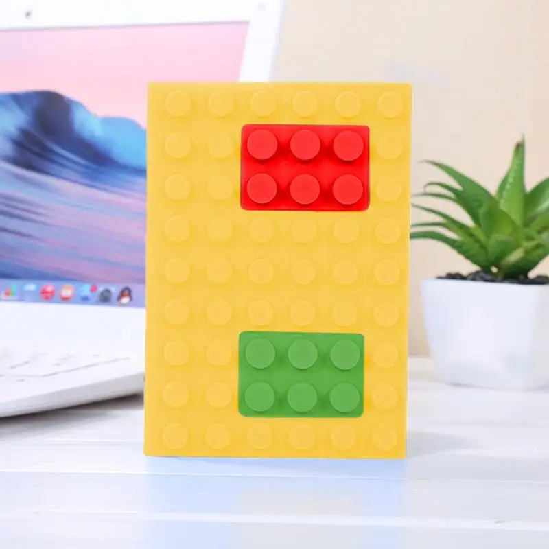 

Jigsaw Blocks Kids Notebook Building Block Shape Silicone Soft Cover Writing Notepads A6 Student Notebook Kawaii Notepad Junior